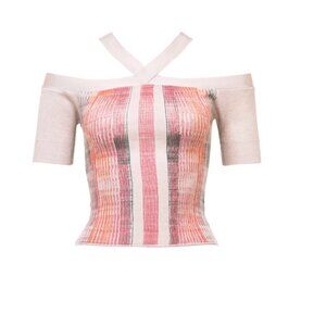 OOTO Silk Wool Cashmere Olivia Halter Top Yellow Combo